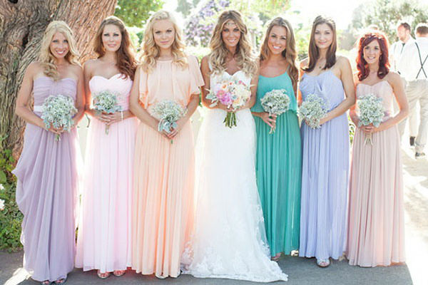 Pastel Bridesmaids Dresses