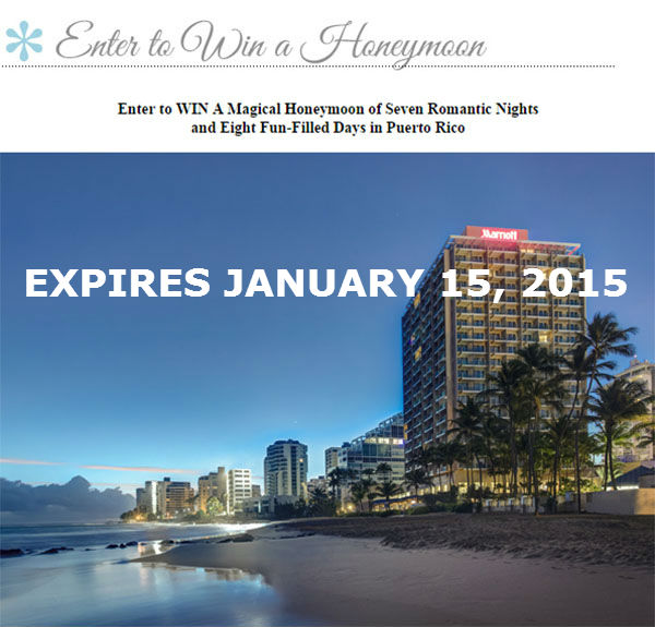Puerto Rico Honeymoon Sweepstakes Expires jan 15 2015