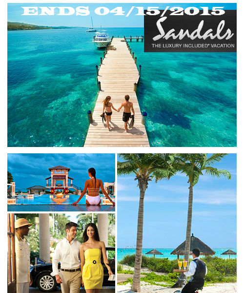 Wedding Sweepstakes 2015 Sandals Resort Ends April 15th 2015