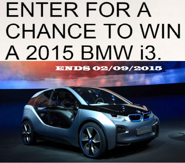 BMW I3 Sweepstakes Ends February 09 2015